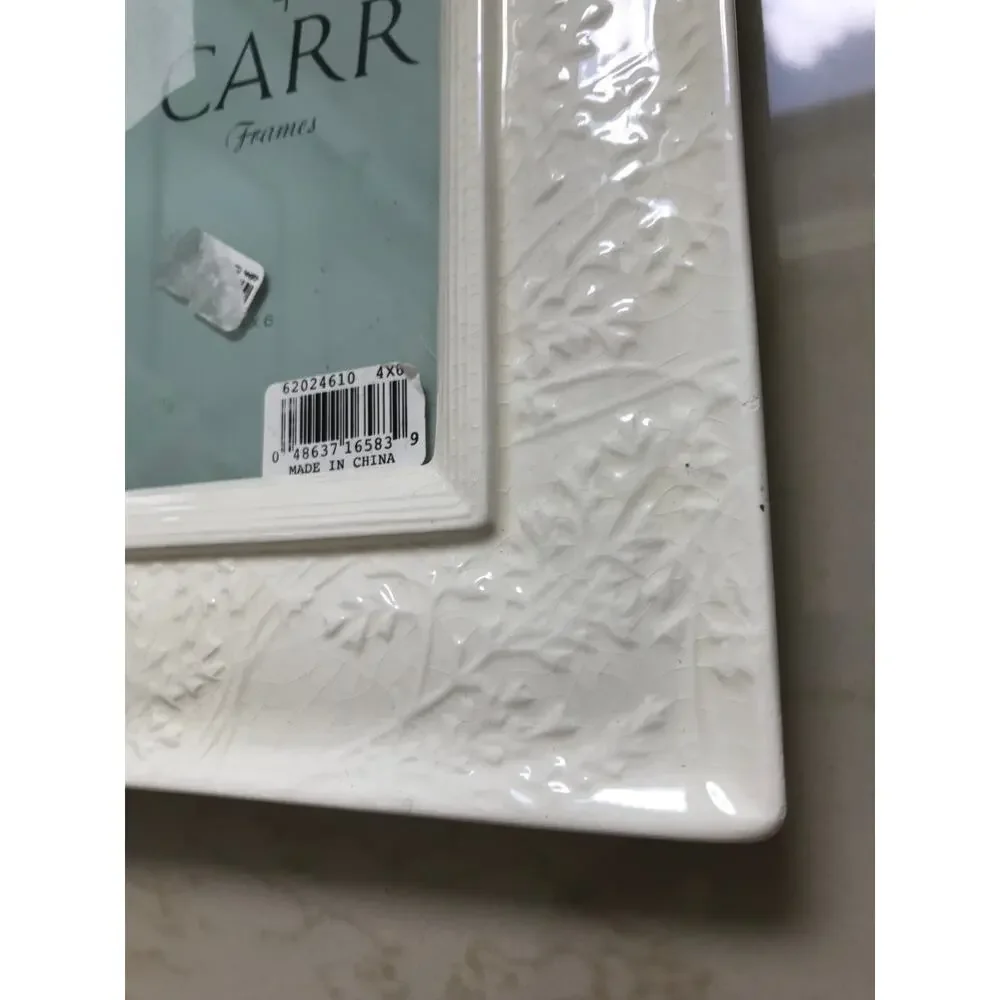 new CARR Frames ivory white porcelain floral simple 4x6